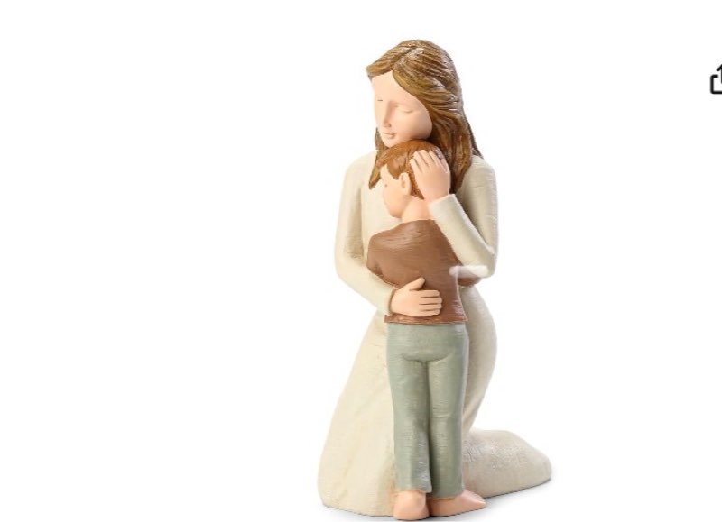 Hensonever Mother and Son Figurines, Sculpted Hand-Painted Mom and Son Statues Gifts for Mother’s Da