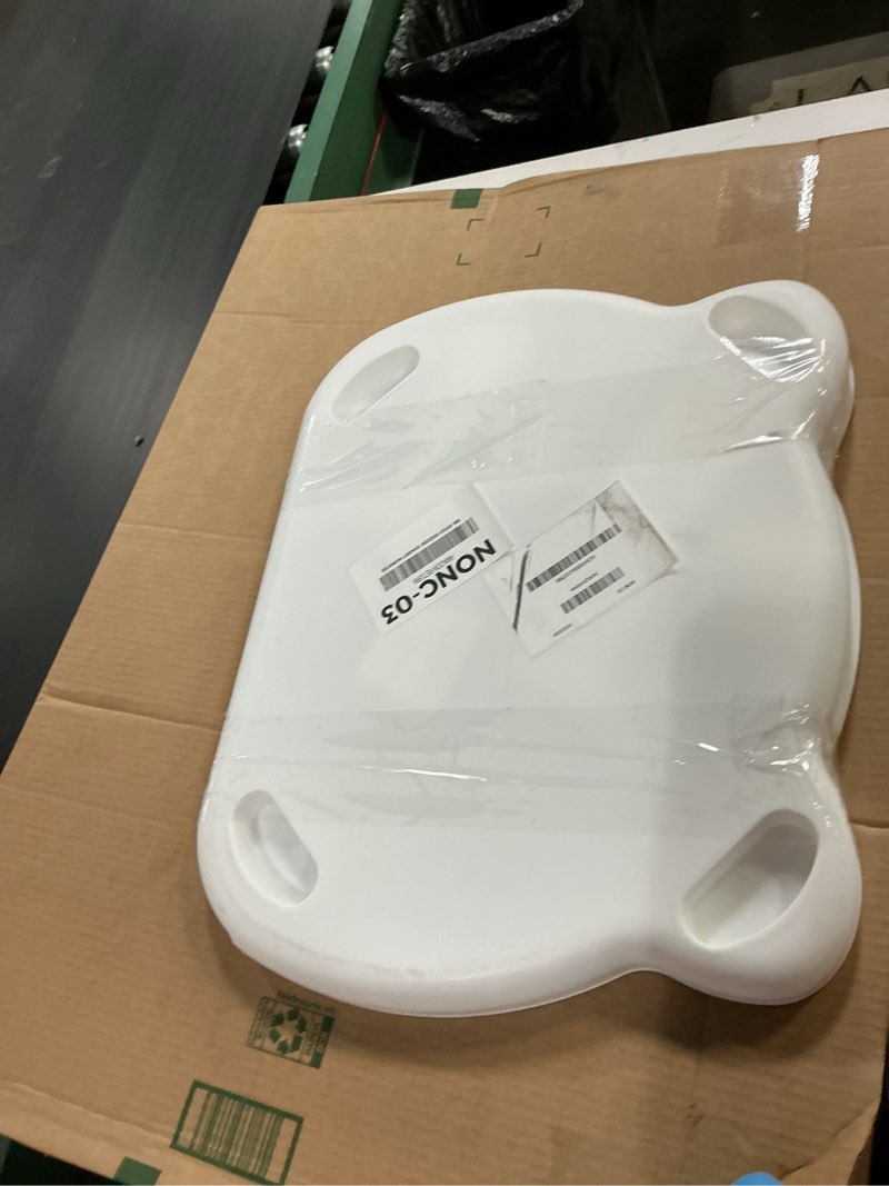 Condition photo showing As Is for 1 pcs adjustable cat litter box step, litter box cat ramp double layered with filter function easy clean for old and kitten(white)