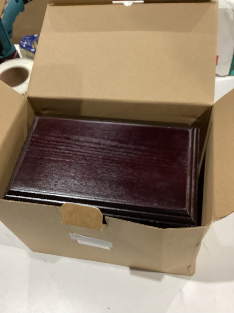 Condition photo showing Good Condition for Wooden Urns for Ashes - Decorative Urns for Men Women - Adult Ashes Funeral Urns, Wing Pattern - Polished Finish - 270 Cubic Inches Capacity