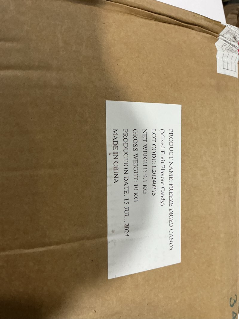 Condition photo showing As Is for freeze dried skittles