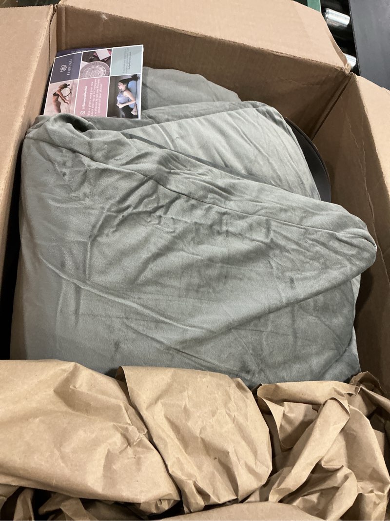 Condition photo showing As Is for florensi meditation cushion - comfortable floor pillow - traditional tibetan meditation pillow with beautiful velvet cover - large floor cushion seating for adults - premium yoga buckwheat bolster grey cushion