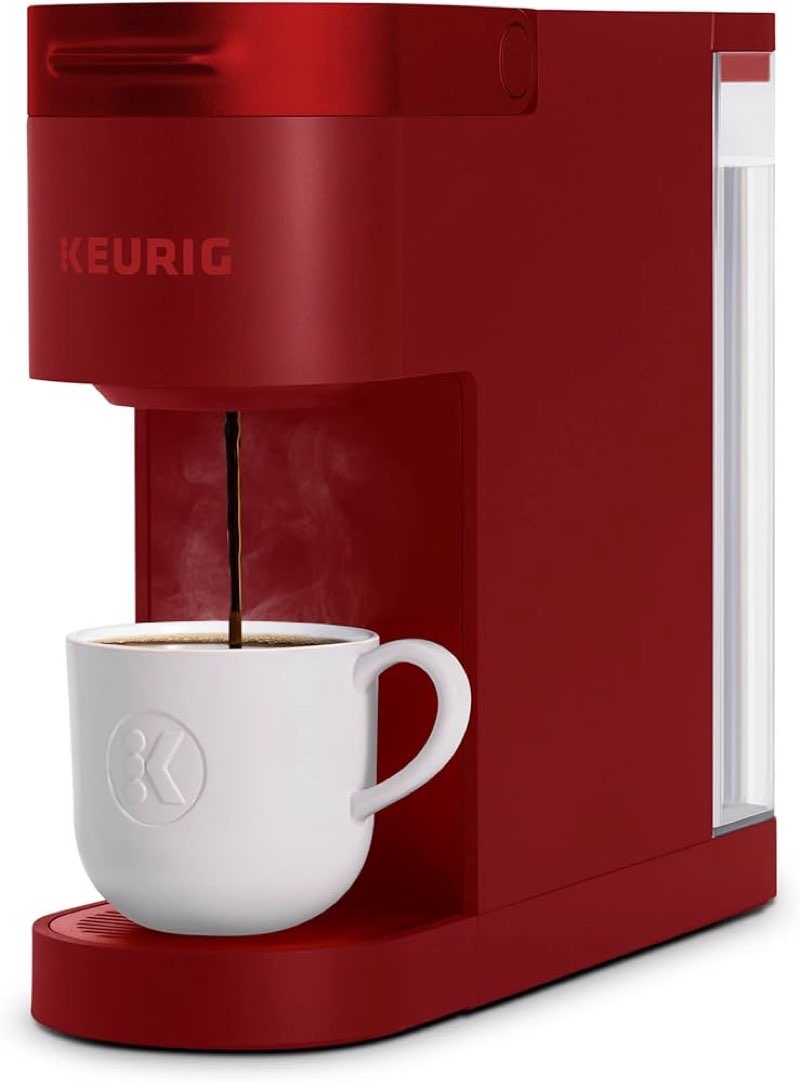 Keurig K-Slim Single Serve K-Cup Pod Coffee Maker, Multistream Technology, 3 Brew Sizes, Slim and Sleek Design, 46oz Removable Reservoir, red 