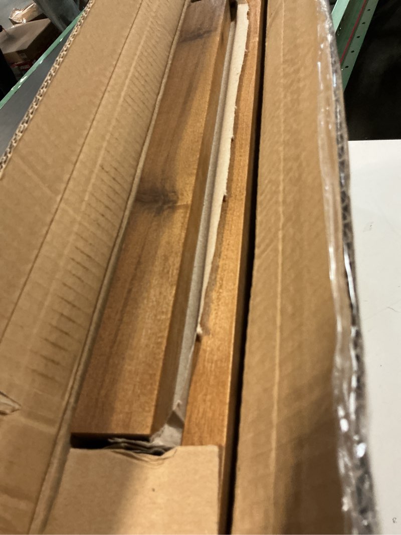 Condition photo showing Good Condition for 24 inch Acacia Wood Shower Bench with Storage Shelf - Waterproof Sturdy Shower Stool - Shower Seats for Adults and Elderly - Bathroom Bench 350 lb Capacity