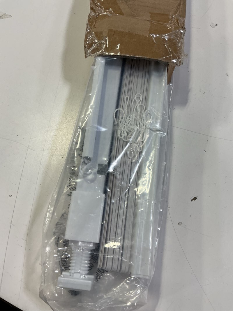 Condition photo showing Good Condition for lazblinds no tools no drill 1" vinyl mini blinds, cordless blinds for windows, light filtering horizontal window blinds & shades, 29" w x 64" h, white cordless-white 29" w x 64" h