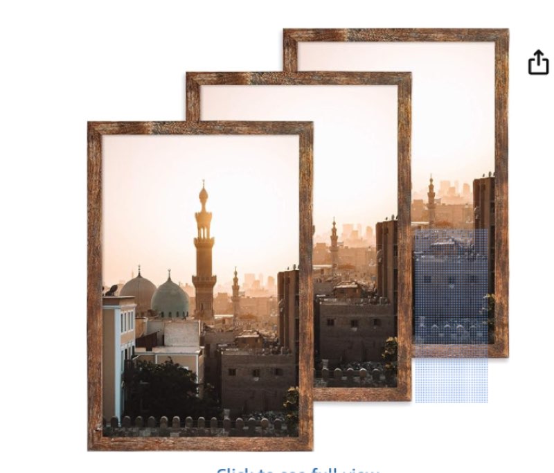 QEQRUG 11x17 Picture Frames Wood Rustic Wall Hanging,Smooth Molding & Acrylic Cover,Brown,3 Pack 3 Pack 11x17