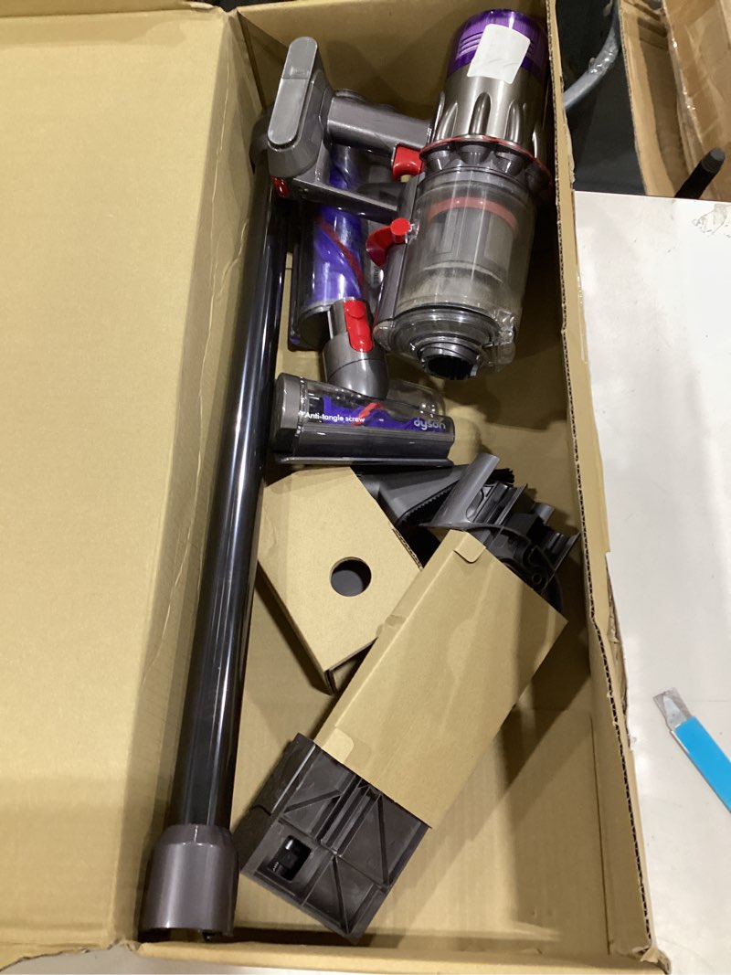 Condition photo showing As Is for dyson v11 origin cordless vacuum, 185aw, 3 power modes, up to 60 minutes,² deep cleans hard floors and carpets, detangles pet hair, converts to handheld