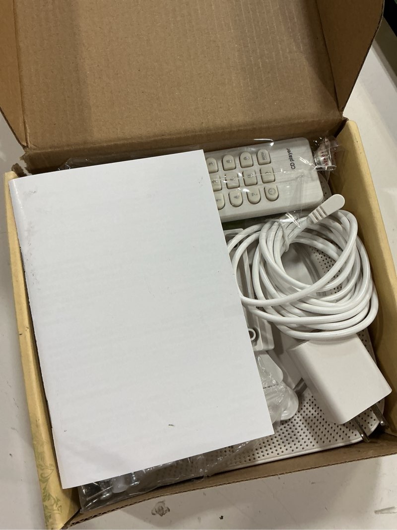 Condition photo showing Good Condition for bluetooth portable home cd music player with remote control, timer, built-in speakers and led display - fm radio boombox (white)