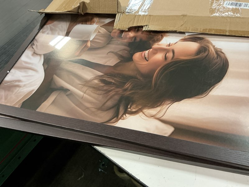 Condition photo showing As Is for 18x24 Picture Frame Set of 3, Black Wood Grain 18 x 24 Frame for Horizontal and Vertical Wall Mounting (3 pack,Black) 18x24, 3 pack Distressed Black