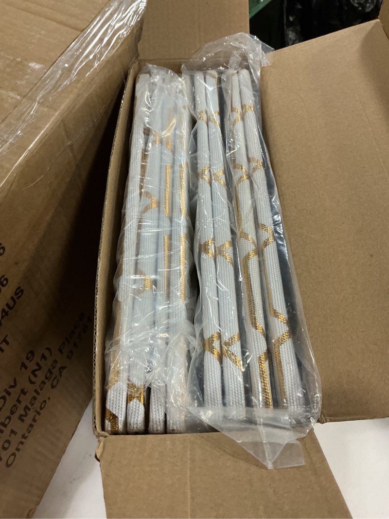 Condition photo showing New/Like New for Collapsible Organization Basket Polyester Foldable Box with Handles, 11x11 Cube Storage Bins Set of 4, Thick and Heavy Duty Storage Baskets for Shelves Bedroom Livingroom, Geometry White-gold 11*11*11 White Gold