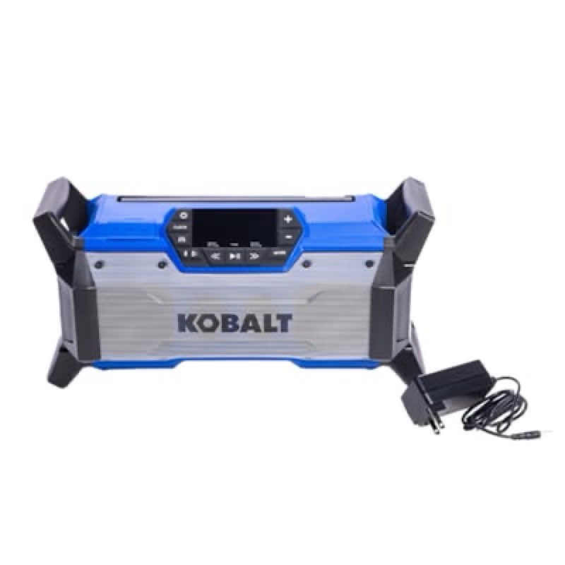  kobalt 24-volt water resistant cordless bluetooth jobsite radio