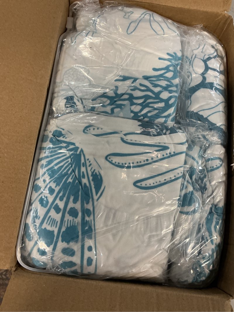 Condition photo showing New/Like New for newwiee 12 pcs patio cushion covers outdoor stretch sofa couch cover replacement couch slipcover sofa seat chair porch patio furniture protector, flexibility washable(light blue,ocean) light blue ocean