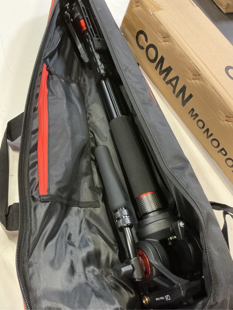 Condition photo showing Good Condition for professional camera monopod with feet, 73.2 inch aluminum portable travel video monopod with removable tripod stand base, max load 22 lbs, new q6 fluid head for dji rs4 manfrotto, kx3232q6