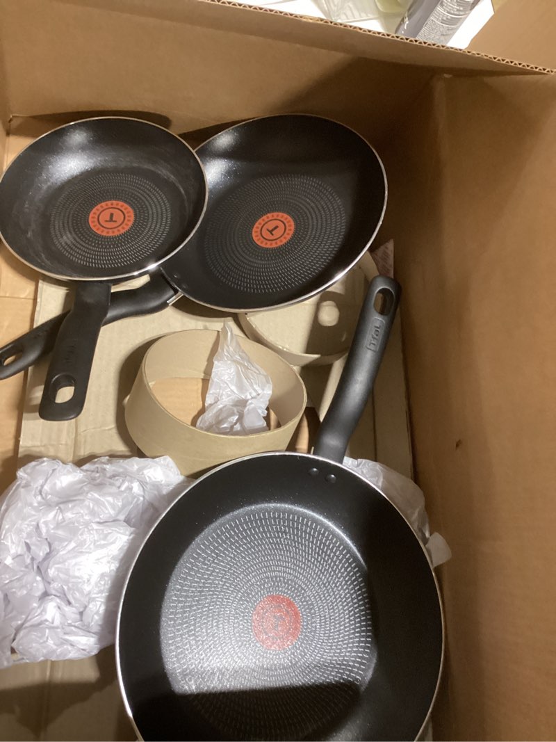 T-fal Specialty Nonstick Fry Pan Set 3 Piece, 8, 9.5, 11 Inch, Oven Broiler Safe 350F, Cookware, Pot