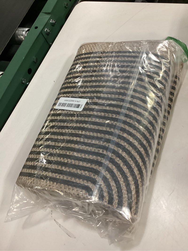 Condition photo showing Good Condition for Lahome Modern Rainbow Easy Jute Rug, 2x6 Kitchen Runner Washable Rug Runners for Hallways Farmhouse Carpet, Non Slip Indoor Outdoor Runner Contemporary Door Mat for Laundry Porch 2' x 6' (Runner) Nature/Bi-color Rainbow