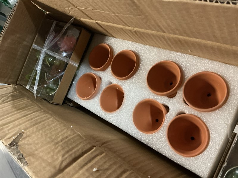 Condition photo showing Good Condition for 84 Pcs Succulent Candles Cactus Candles with Terracotta Pot Mini Baby Shower Plant Candles Novelty Handmade Tealight Terrarium Plant Candles Bulk for Party Favor Fiesta Birthday Wedding Home Decor