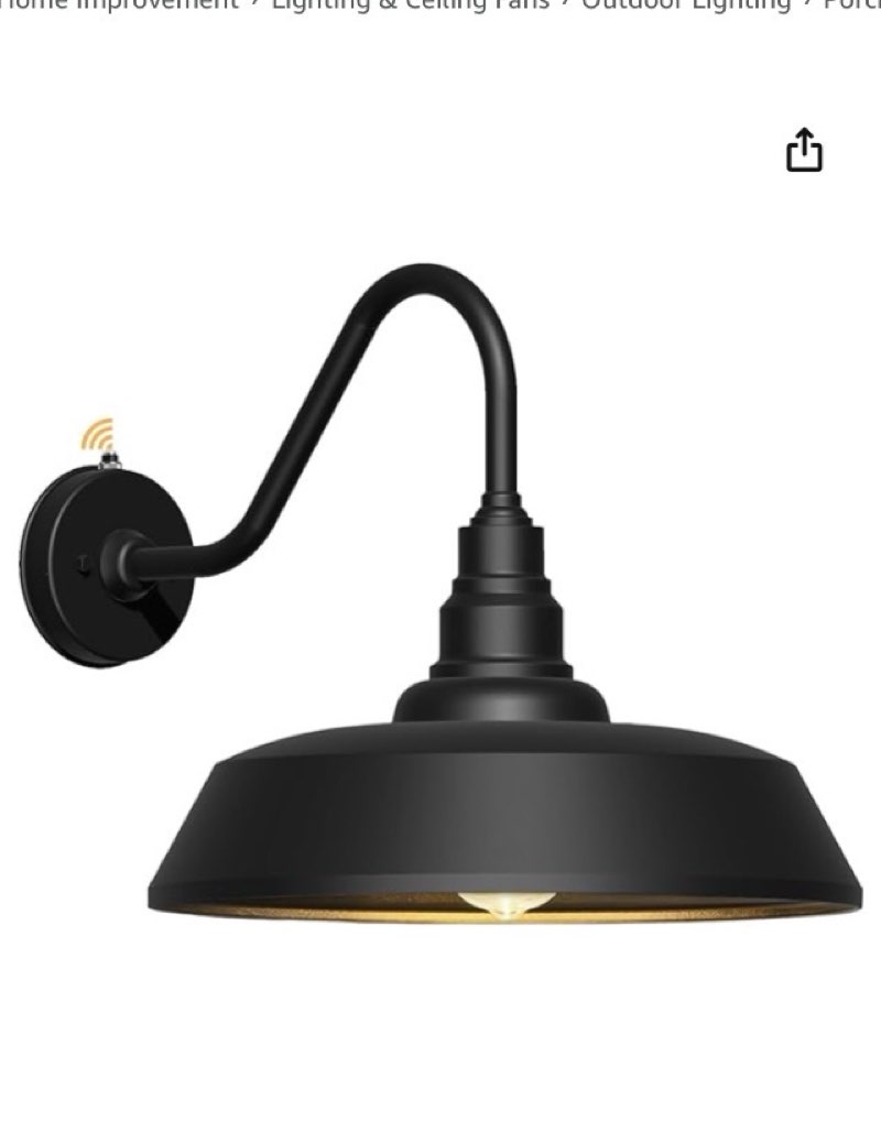 21 inch large gooseneck barn light outdoor, exterior black barn light  waterproof and rust-resistant wall light for farmhouse, porch, patio, gooseneck lighting…