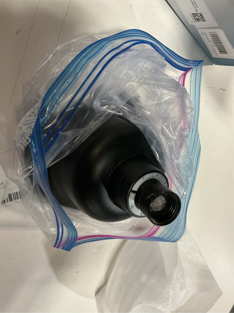 Condition photo showing As Is for makefit filtered shower head matte black- high pressure shower head with filter for hard water - rain shower head water softener - luxury 7 settings adjustable water filter showerhead (matte black) premium filter matte black