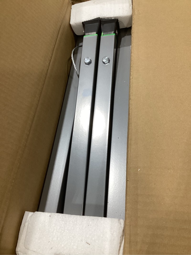 Condition photo showing As Is for vevor work platform, 39"x 12" portable scaffolding platform, folding steel step ladder adjustable height 19.7"-29.1", 400 lbs load capacity, non-slip drywall painting stool for cleaning &washing 39"x 11"