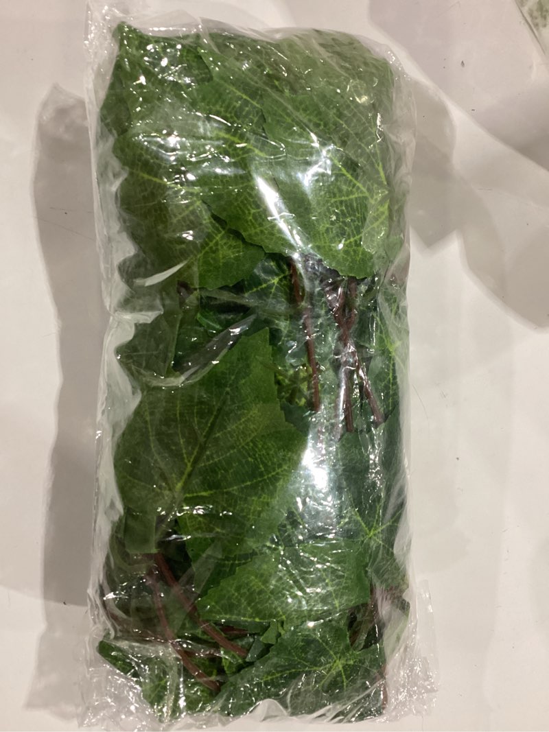 Condition photo showing New/Like New for Bairdish 36 Leaves Artificial Grape Vines with 5 Strings 24 Red Grapes, Faux Hanging Plants Garland 