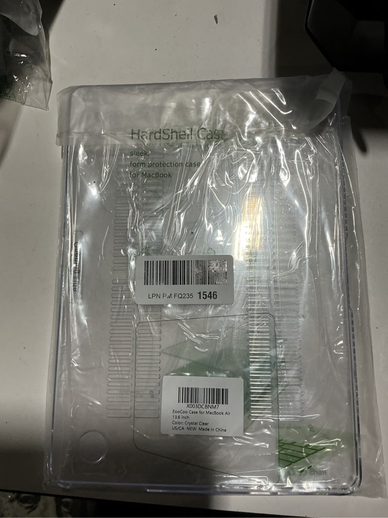 Condition photo showing Good Condition for eoocoo case compatible with macbook air 13 inch m4 2026 2025-2022 m3 m2 a3240 a3113 a2681, crystal hard shell scratch resistant protective cover compatible for macbook air 13.6 inch case, clear crystal clear
