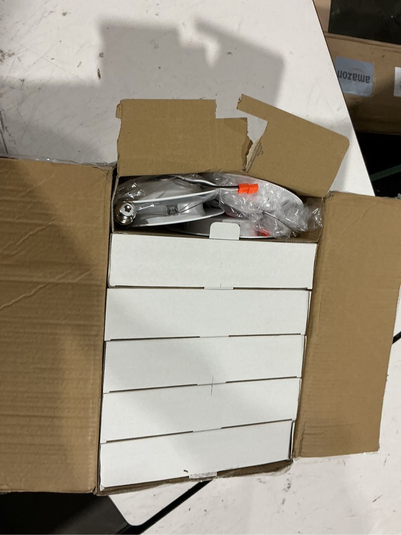 Condition photo showing As Is for freelicht 24 pack retrofit led recessed lighting 6 inch, selectable 2700k/3000k/4000k/5000k/6000k, dimmable flat led can lights, 10w=110w, 1000lm, ic & damp rated, etl & fcc, white white 6 inch