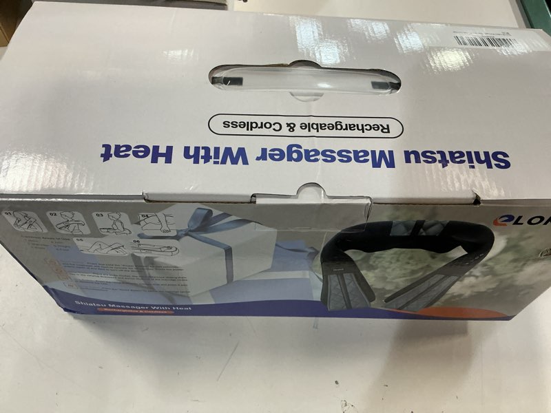 Condition photo showing New/Like New for Neck Shoulder Massager with Heat - Rechargeable Back and Neck Massage Pain Relief Deep 5D Tissue Shiatsu Kneading Massager for Shoulder Back Leg Gifts for Mom Dad Men Women Her Him