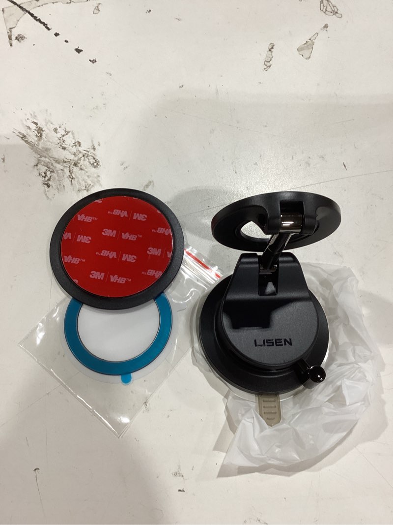 Condition photo showing Good Condition for lisen for magsafe car mount, magnetic phone holders for your car, vacuum phone mount for car accessories for women men jeep bmw, suctionpro gifts kits, for iphone 17 pro max 16 15 14 13 12 1 pack black