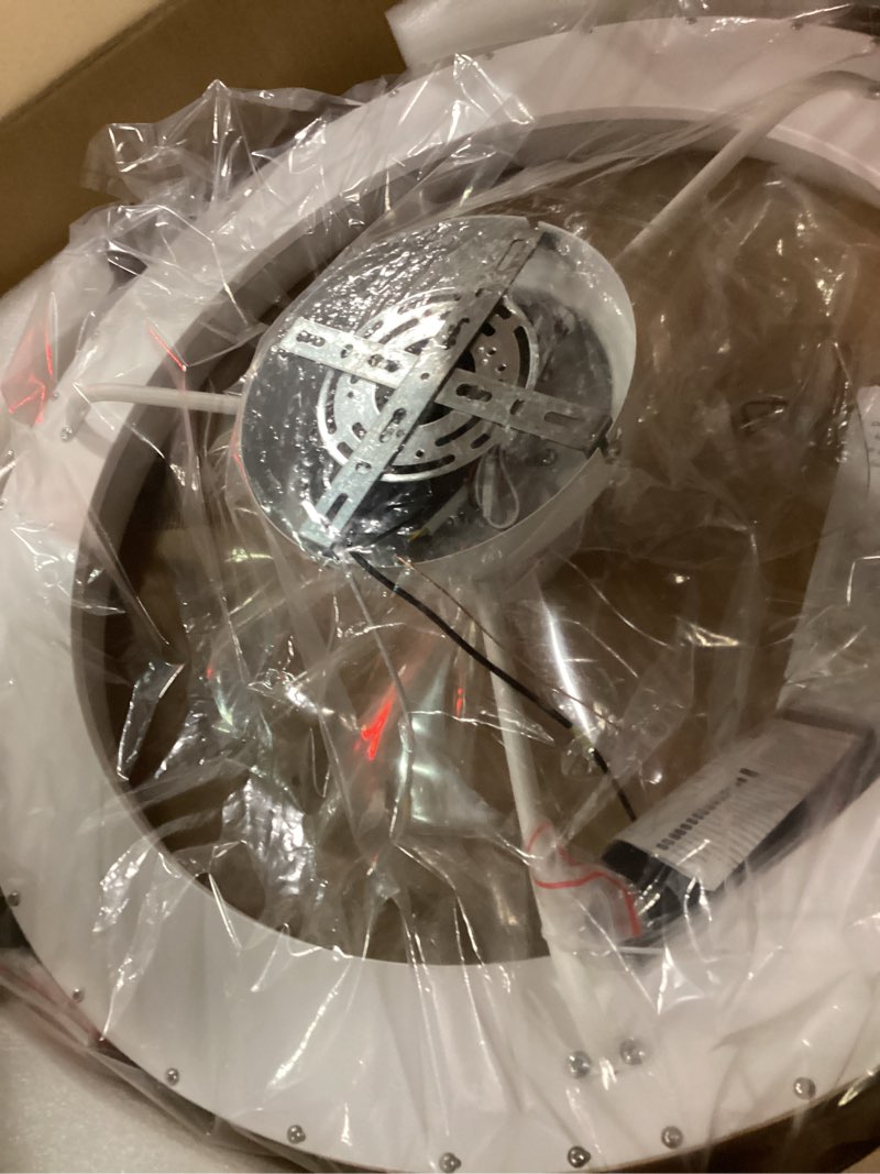 Condition photo showing New/Like New for 24'' ceiling fan with light fandelier flush mount low profile wood ceiling fan with dimmable led light 3 color 6 speeds 24 inch wood
