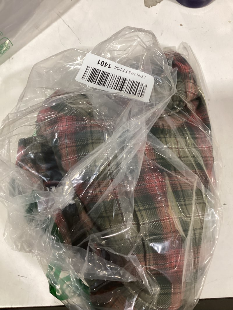 Condition photo showing Good Condition for Similar productLands' End Men's Authentic Flannel Shirt with Corduroy Collar X-Large Rich Plum Multi Plaid