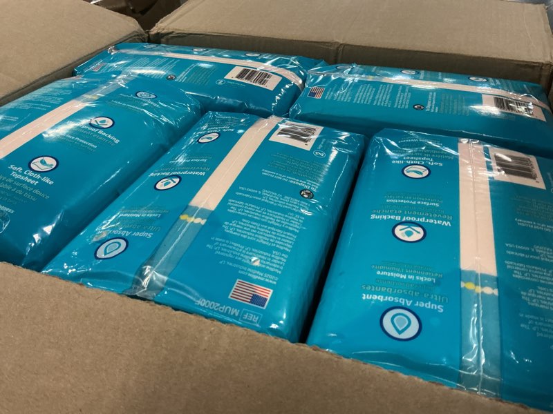 Condition photo showing New/Like New for fitright disposable adult bed pads for incontinence, furniture, or pets, large, heavy absorbency, 30 x 36in, 100 count