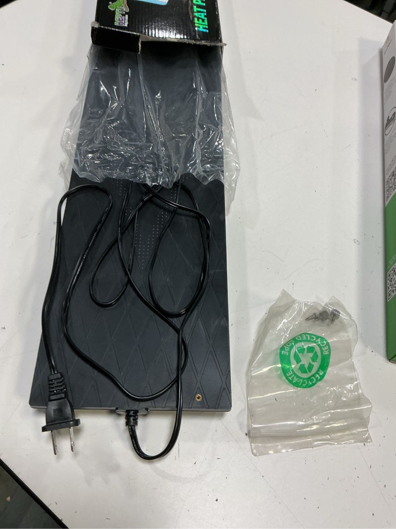 Condition photo showing Good Condition for repti zoo reptile heat panel adjustable temperature reptile heating plate, mountable under lid, for hermit crabs/leopard geckos/turtles/snakes/lizards 6" x 18"