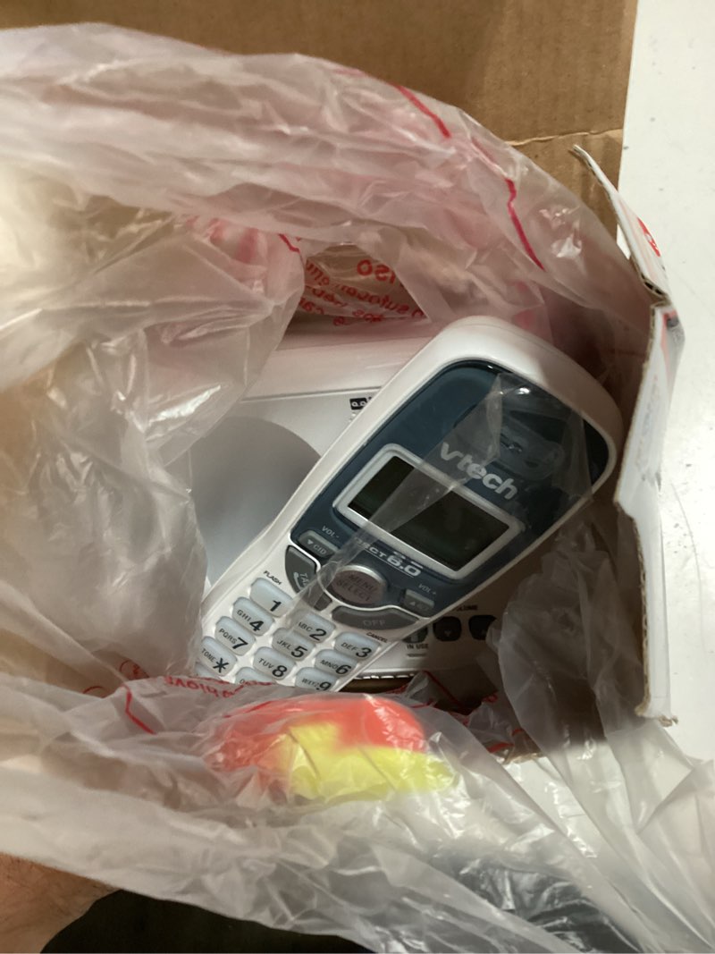 Condition photo showing As Is for vtech cs6124 dect 6.0 cordless phone with answering system and caller id/call waiting, white