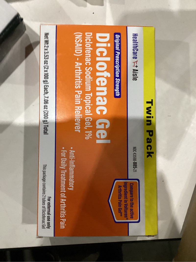 Condition photo showing New/Like New for HealthCareAisle Diclofenac Gel Twin Pack Diclofenac Sodium Topical Gel (NSAID) Arthritis Pain Reliever 1% 200 grams (2 x 100g)