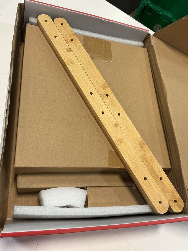 Condition photo showing Good Condition for large 3 tier bamboo fruit basket stand for kitchen countertop – fruit holder – suitable for bread, vegetables, produce, home storage and display