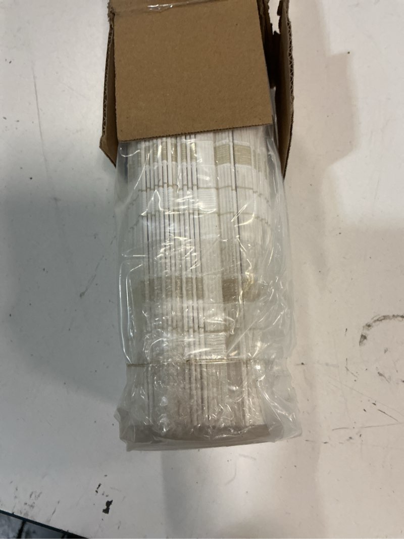 Condition photo showing New/Like New for lazblinds no tools no drill cordless bamboo roman shades, light filtering window treatment, roll up bamboo blinds for window 22'' w x 64'' h, whitewash b whitewash b 22'' w x 64'' h