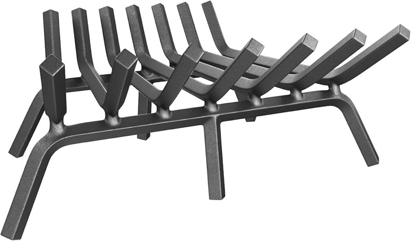 Fireplace Grate 21 inch Solid Steel Heavy Duty Fireplace Log Grates 3/4\" Bar Grates Outdoor/Indoor Wrought Iron Burning Rack Holder