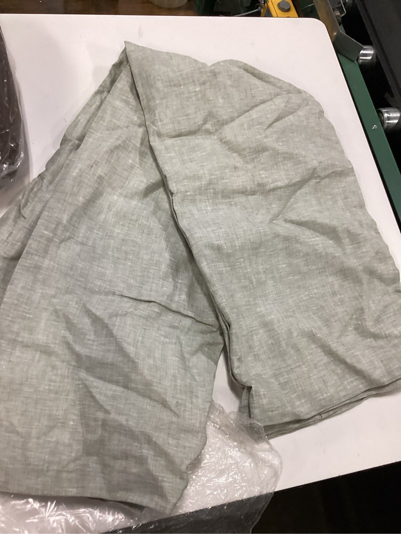 Condition photo showing As Is for european linen curtain, 48x96, sage