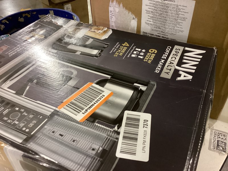 Condition photo showing As Is for Ninja Specialty Coffee Maker, Hot & Iced Coffee, 6 Brew Styles, 8 Sizes, Small Cup to Travel Mug, 10-Cup Carafe, Fold-Away Frother, Permanent Filter, Removable Reservoir, Black, CM401 10 Cup