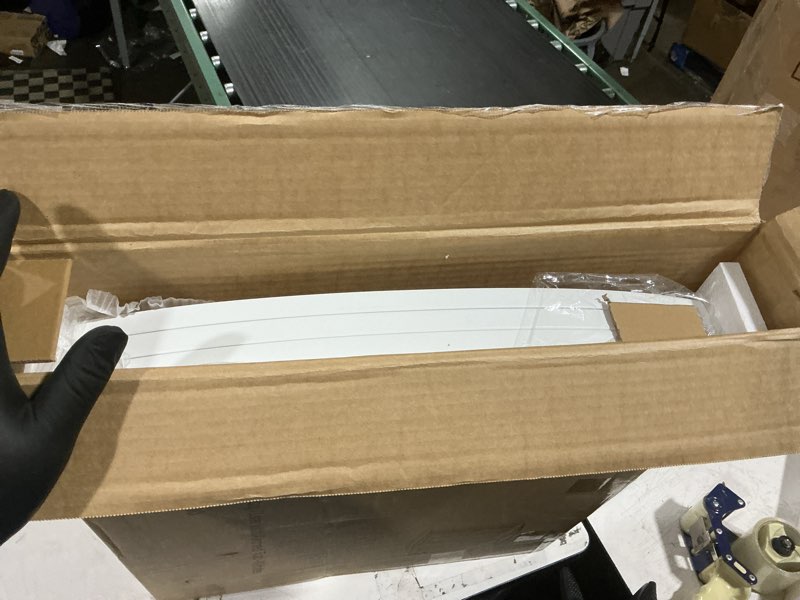 Condition photo showing Good Condition for pawland wooden freestanding foldable pet gate for dogs, 24 inch h, 3 panels | dog gate for doorway, stairs, the house, step over fence indoor, extra wide, room divider, front door, hallway, white white 24" height-3 panel