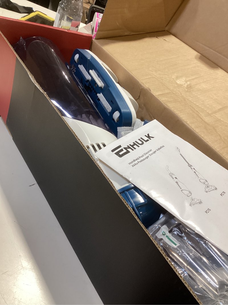 Condition photo showing Good Condition for enhulk pro cordless pool vacuum - 18.5 gpm powerful suction, 70min runtime & 13.4" wide head, xl capacity handheld rechargeable pool cleaner for inground/above ground pools with telescopic pole (blue) pc18 blue