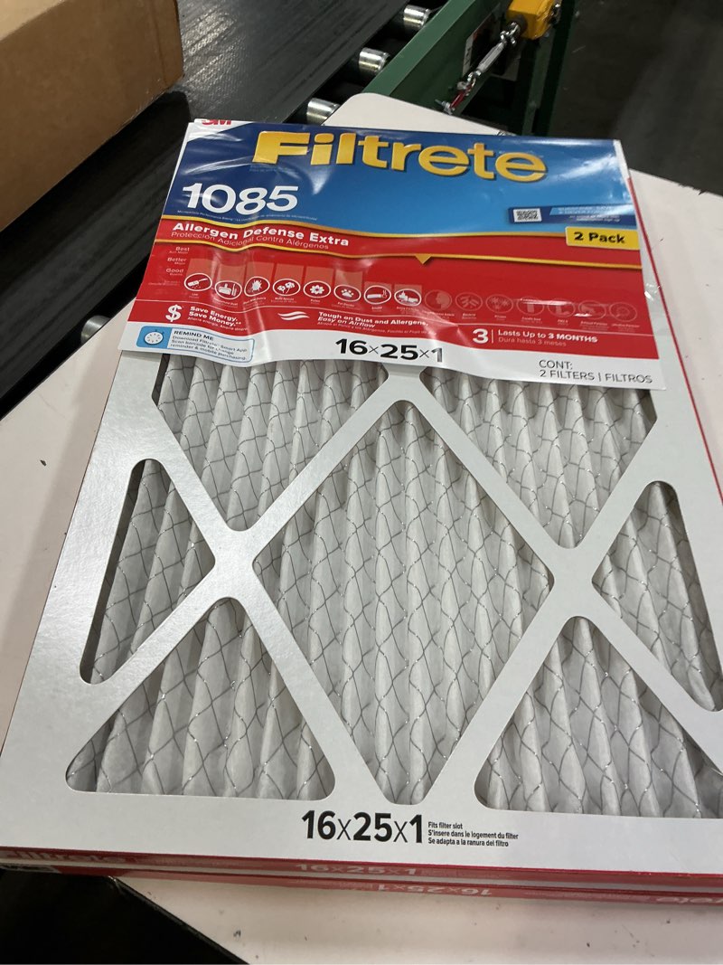 Condition photo showing Good Condition for filtrete 2-pack micro allergen extra reduction electrostatic pleated air filters (common: 16-in x 25-in x 1-in; actual: 15.7-in x 24.7-in x 1-in)