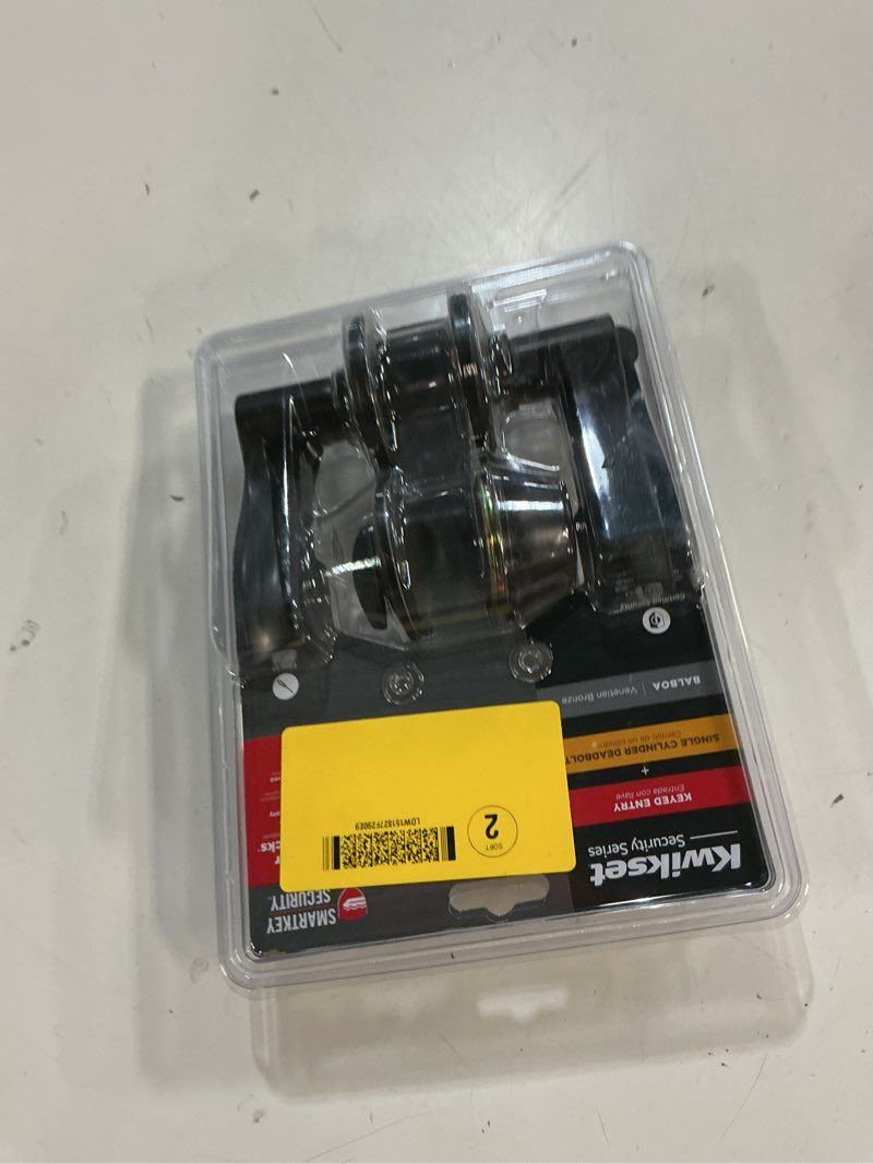 Condition photo showing Good Condition for kwikset smartkey security balboa venetian bronze deadbolt and entry door knob kw1 2-3/4 in.