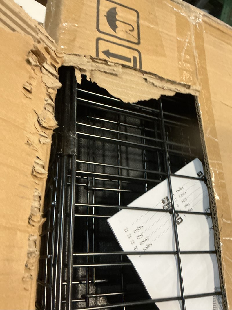 Condition photo showing As Is for Amazon Basics Durable, Foldable Metal Wire Dog Crate with Tray, Single Door, 18 x 12.4 x 15 in, Black 18.0\"L x 12.4\"W x 15.0\"H Single Door no Divider