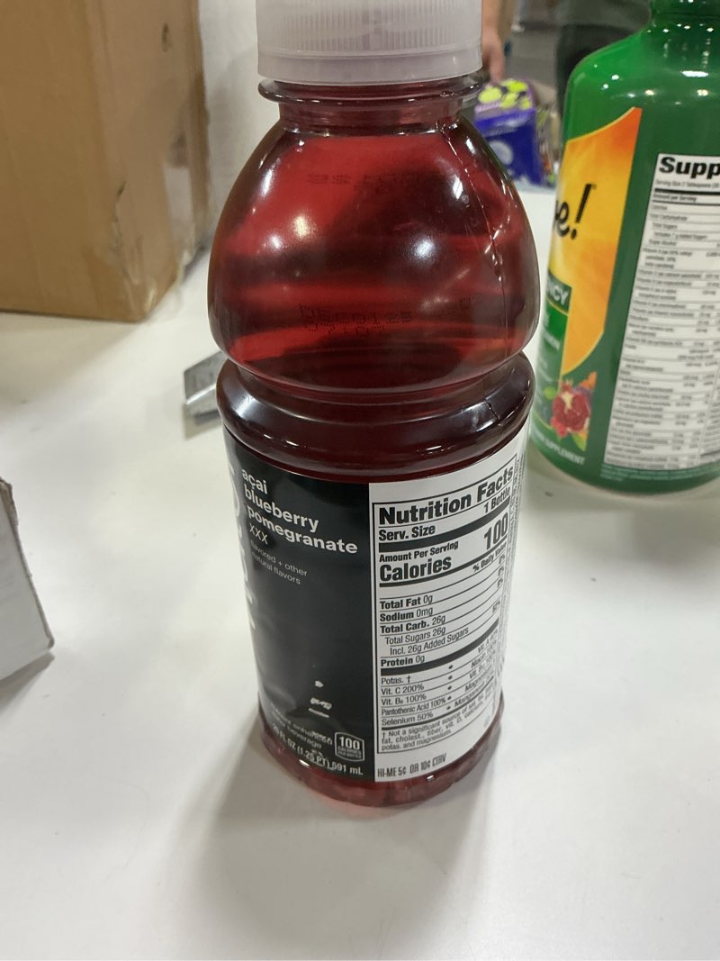 Condition photo showing Good Condition for vitaminwater XXX Açai Blueberry Pomegranate Nutrient Enhanced Flavored Water Beverage, 20 fl oz Bottles, 12 Pack XXX Açai Blueberry Pomegranate 20 fl oz (Pack of 12)