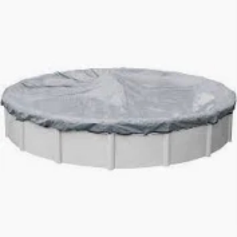24Ft Winter Pool Cover, Upgraded 420D Heavy Duty Oxford Fabric Pool Covers for Above Ground Pool wit