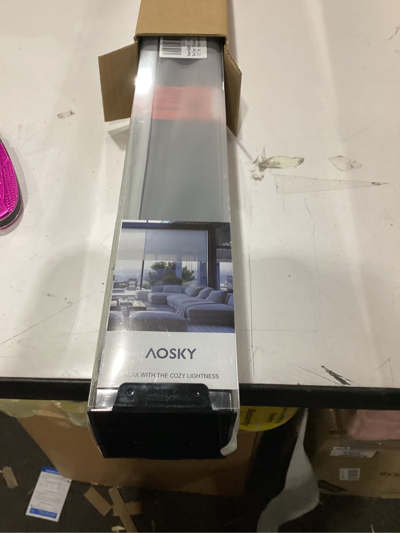 Condition photo showing New/Like New for milar to stock photo aosky blackout roller shades cordless blinds for windows, free-stop shades with valance, thermal insulated fabric, uv protection, natural woven blinds for home and office (18\" w x 72\" h, heather grey) heather grey 18\"w x 72\"hi