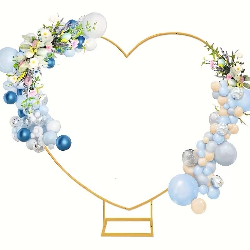 1 Set Heart-Shaped Metal Balloon Arch - 