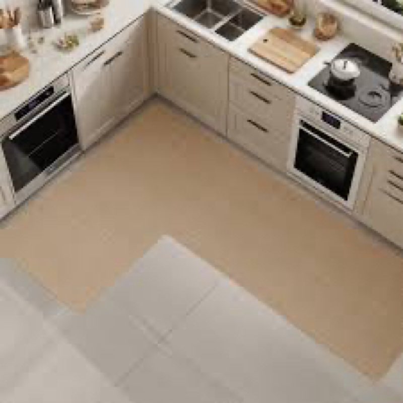 anti-slip corner kitchen rug, 1 piece l-shaped floor mats,super absorption linen corner mat for home,kitchen (beige right-l, 39''x47''x18