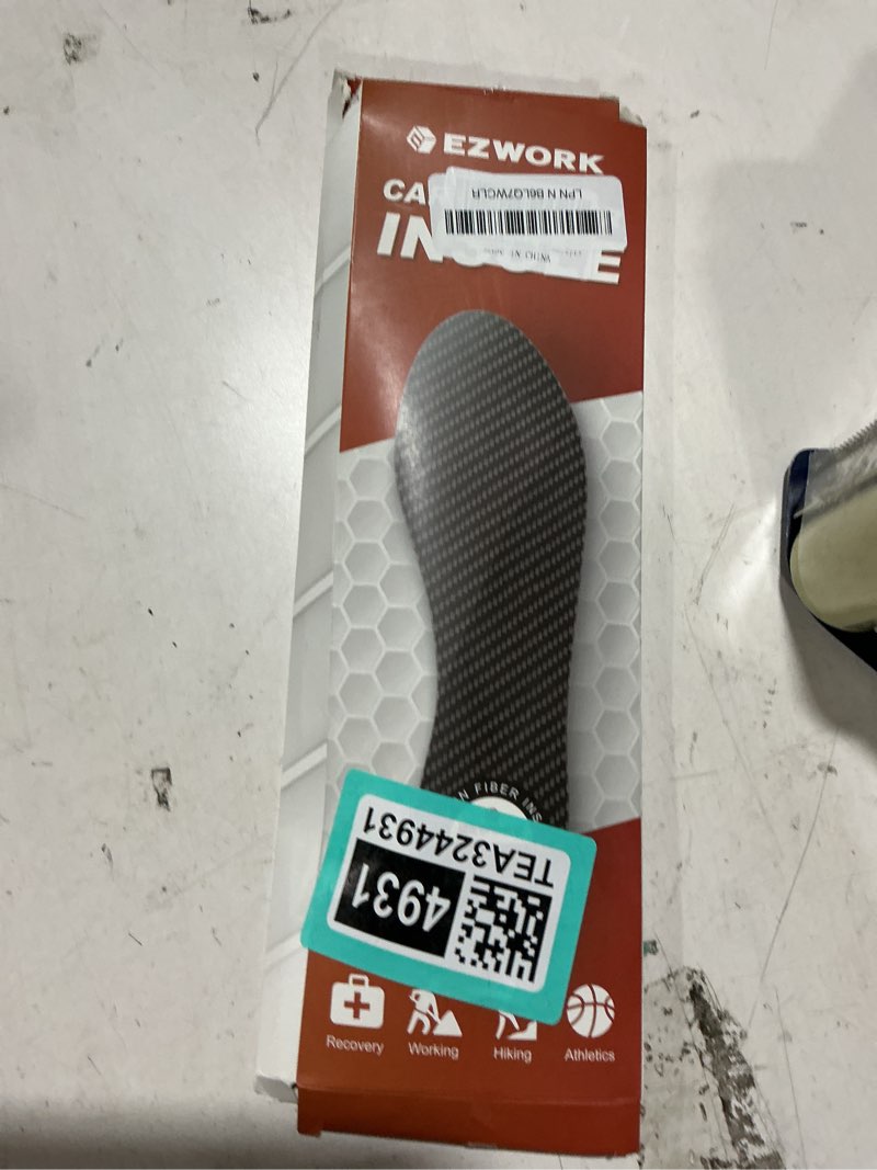 Condition photo showing Good Condition for carbon fiber insoles, carbon fiber foot plate 1 pair rigid shoe insert support turf toe, foot fractures, morton extension, hallux rigidus and limitus - alternative to post op shoe 11.22"-men's 11-11.5/women's 12-12.5,285mm black-1 pair