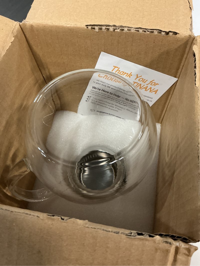 Condition photo showing Good Condition for tinana glass water pitcher with lid: drink pitcher, 50oz tea pitcher for fridge, borosilicate glass juice pitcher for cold or hot beverages, wide mouth, clear